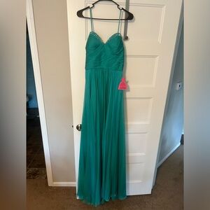 TEAL | heart shaped jeweled strapless formal gown size 8